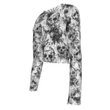 Screaming Skulls Mesh Top Long Sleeved