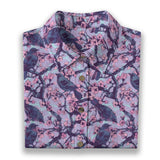 Floral Crow Cotton Womens Shirt