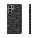 Grey Spooky Bat Print Tough Phone Cases