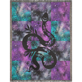 Patchwork Galaxy Celestial Snake Woven Blanket