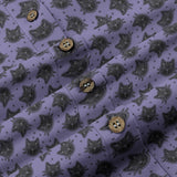Purple Sugar Kitty Cotton Womens Button Down Shirt