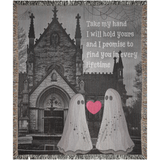 Til Death Blanket: Ghosts Woven Throw, Unique Spooky Couple Gift, Funny Wedding Anniversary Valentines Present, Halloween Goth Kawaii Cute