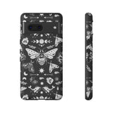 Black Celestial Witchy Moth Goth Tough Phone Case
