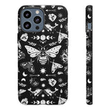 Black Celestial Witchy Moth Goth Tough Phone Case