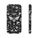 Black Celestial Witchy Moth Goth Tough Phone Case