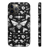 Black Celestial Witchy Moth Goth Tough Phone Case