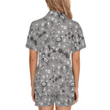 Grey Skeleanimals Print Short Pyjamas