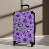 Purple Retro Tattoo Print Suitcase