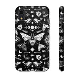 Black Celestial Witchy Moth Goth Tough Phone Case