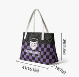 Purple Checkered Alternawear Ladies Everyday Handbag Tote Bag
