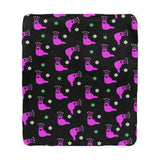 Pink Alien Slug Blanket with Pom Pom Edge Detail Different Sizes