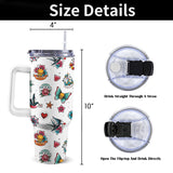 Retro Tattoo Large 40oz Tumbler Mug with Handle