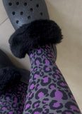 Purple and Grey Animal Print Tights