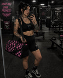 Pink Checkered Duffle Gym Bag
