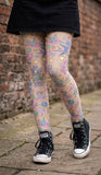 Light Fair Pastel Retro Tattoo Tights