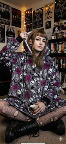 Spooky Halloween Print Blanket Hoodie Adults & Kids Sizes