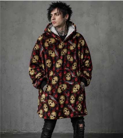 Limited Edition Horror Jason Print Blanket Hoodie Adults & Kids Sizes