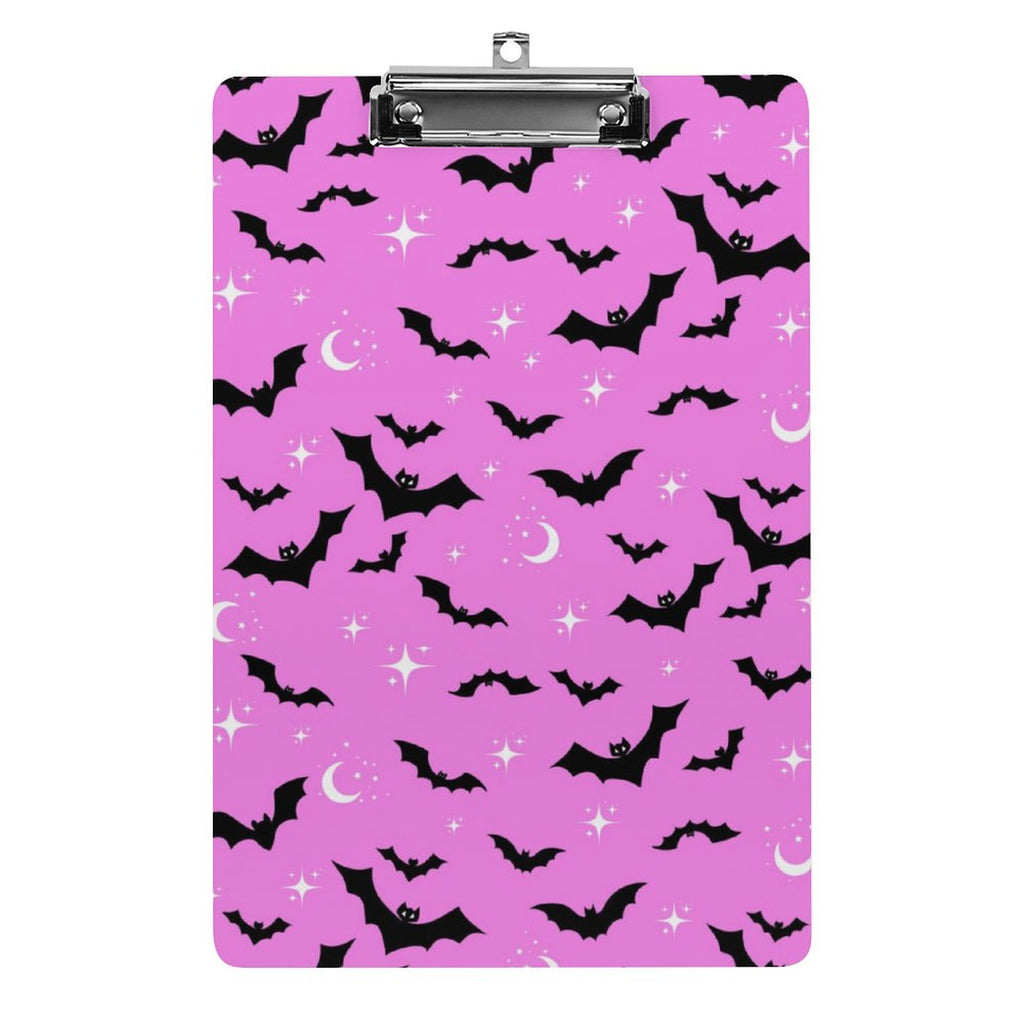 Pink Spooky Bat Clipboard