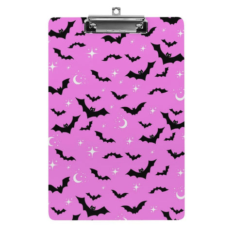 Pink Spooky Bat Clipboard