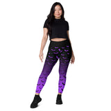 Purple Ombre Bat High Waisted Leggings with pockets