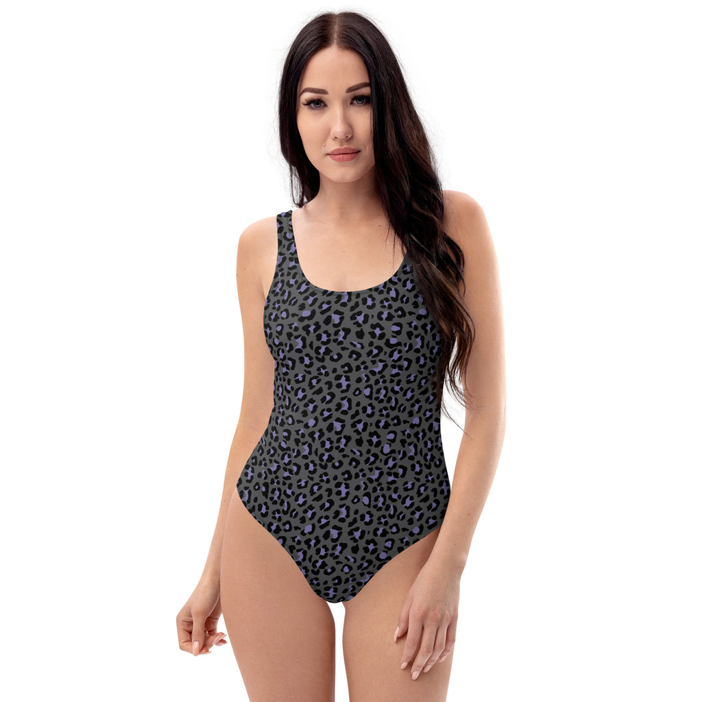 Lilac Leopard Print One-Piece Swimsuit