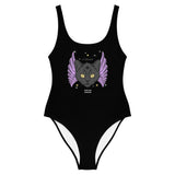 Winged Tattoo Cat One-Piece Swimsuit