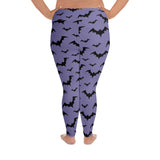 Lilac Bats Full Length All-Over Print Plus Size Leggings