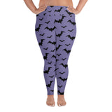 Lilac Bats Full Length All-Over Print Plus Size Leggings