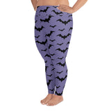 Lilac Bats Full Length All-Over Print Plus Size Leggings