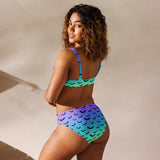 Pastel Ombre Bat Recycled high-waisted bikini