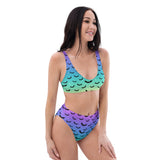 Pastel Ombre Bat Recycled high-waisted bikini