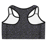 Lilac & grey Leopard Print Sports bra