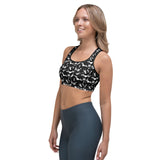 Black Rockstar Print Sports bra