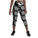 Black and White Tie Dye Yoga Capri Leggings