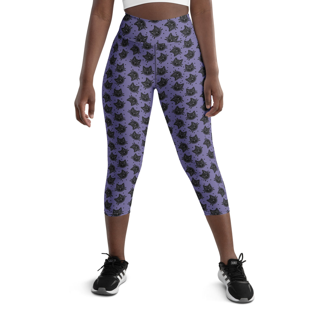 Lilac Sugar Kitty Yoga Capri Leggings