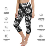 Black and White Tie Dye Yoga Capri Leggings