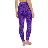 Purple and Pink Leopard Print High Waisted Full Length Yoga Leggings