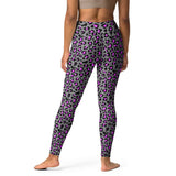 Grey and Pink Cheetah High Waisted Yoga Leggings