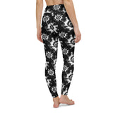 Black White Tie Dye Full Length High Waisted Squat Proof Yoga Leggings