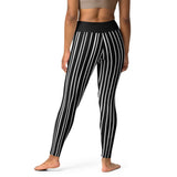 Black & White Striped Beetlejuice Yoga Leggings