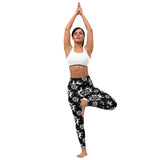 Black White Tie Dye Full Length High Waisted Squat Proof Yoga Leggings