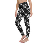 Black White Tie Dye Full Length High Waisted Squat Proof Yoga Leggings