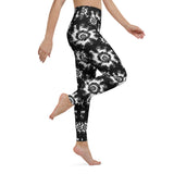 Black White Tie Dye Full Length High Waisted Squat Proof Yoga Leggings