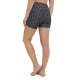 Lilac Grey Leopard High Waisted Yoga Shorts