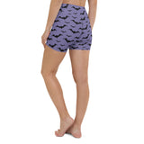 Lilac Bat High Waisted Yoga Shorts