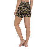 Brown Leopard High Waisted Yoga Shorts