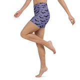 Lilac Bat High Waisted Yoga Shorts