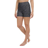 Lilac Grey Leopard High Waisted Yoga Shorts