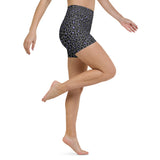 Lilac Grey Leopard High Waisted Yoga Shorts