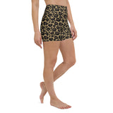 Brown Leopard High Waisted Yoga Shorts